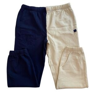 Fila Women's Colorblock Jogger Sweatpants Size Medium Cream‎ and Blue Loungewear